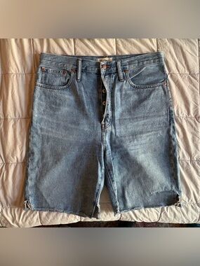 Madewell high rise long denim short
